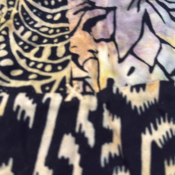 Santiki Boho Tropical Floral Print Patchwork Halter Sundress L - Picture 13 of 15